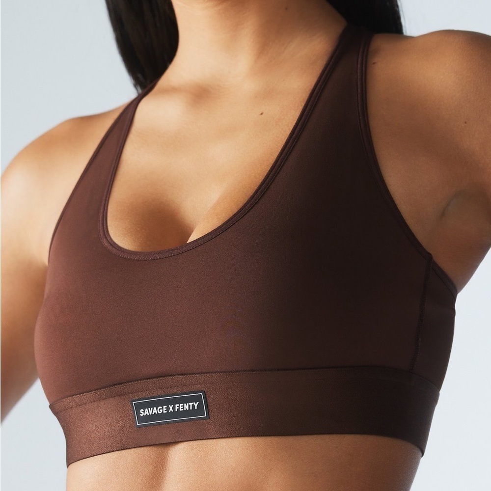 Savage X Fenty Women's Brown Sports Bra - Picture 1 of 8